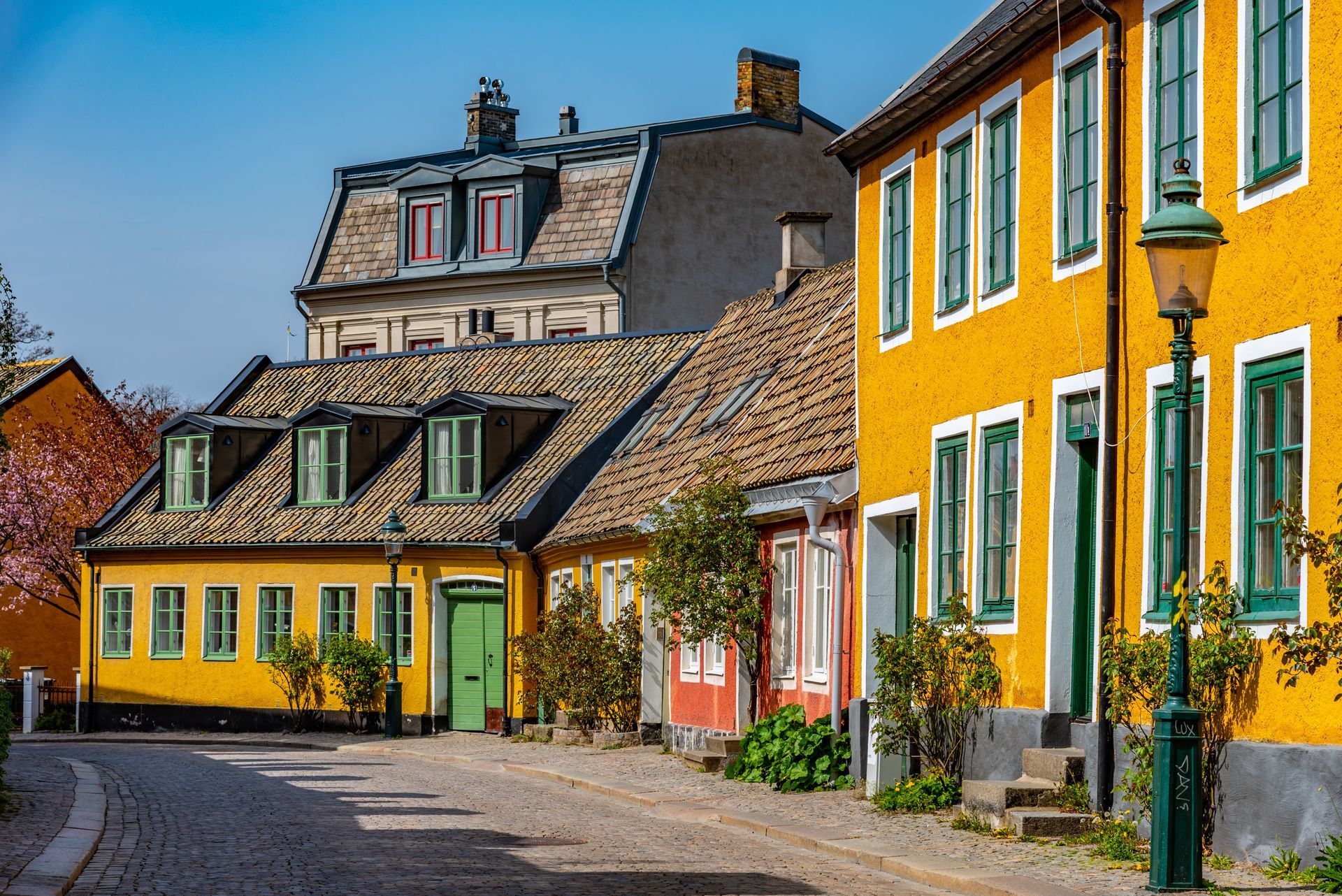 View of a street in central Lund, Sweden