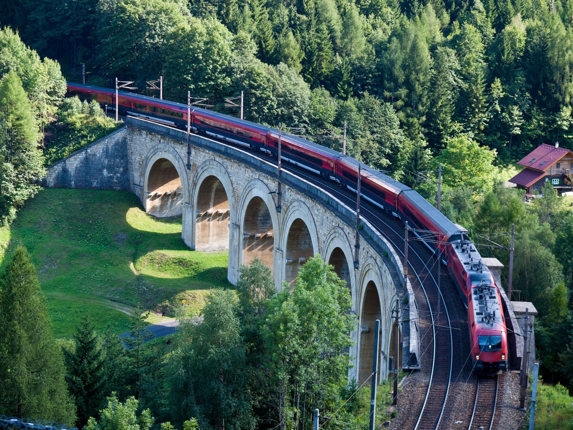 Train running on a viaduct - Semmeringbahn