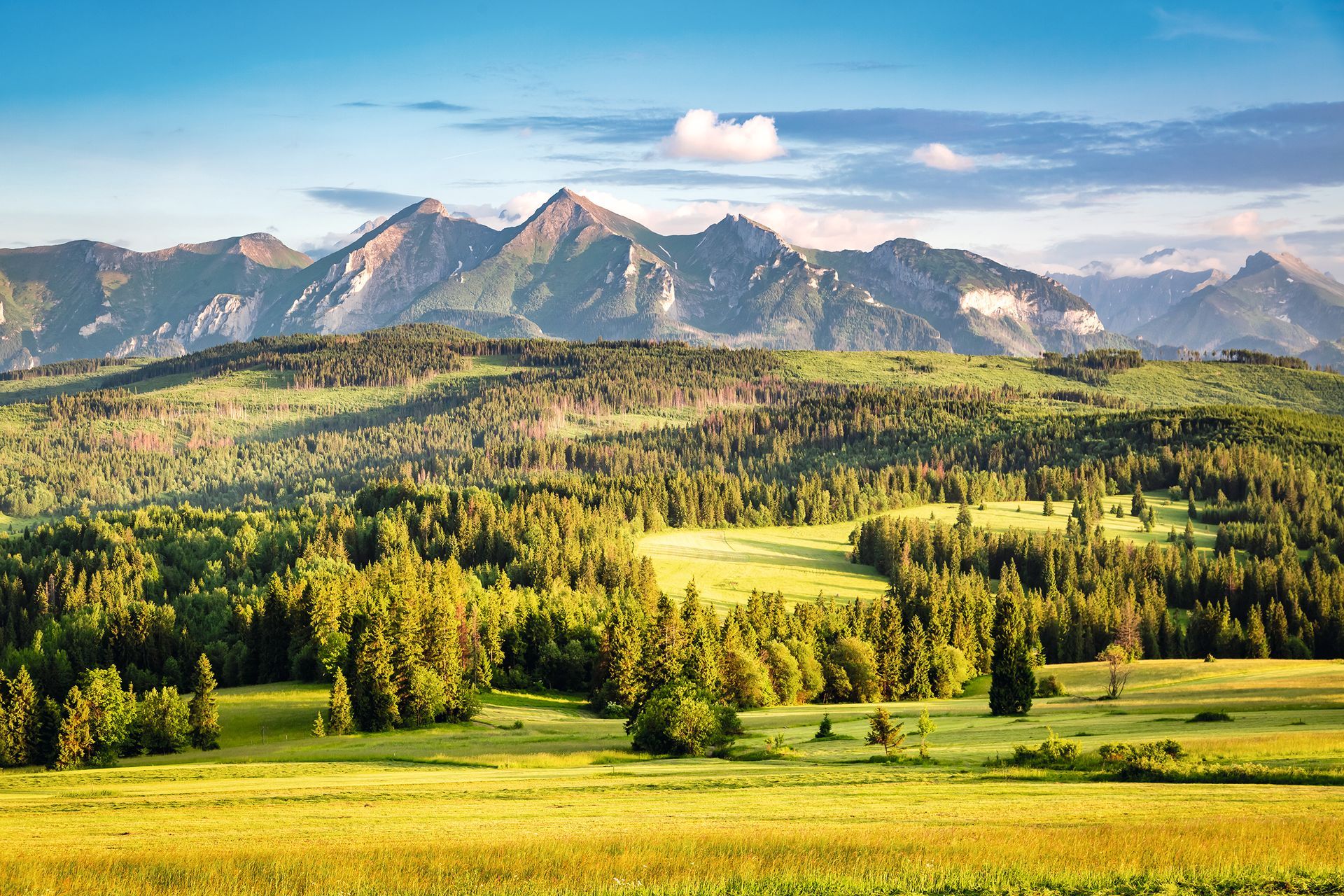 Belianske mountains in summer at sunset, Poland