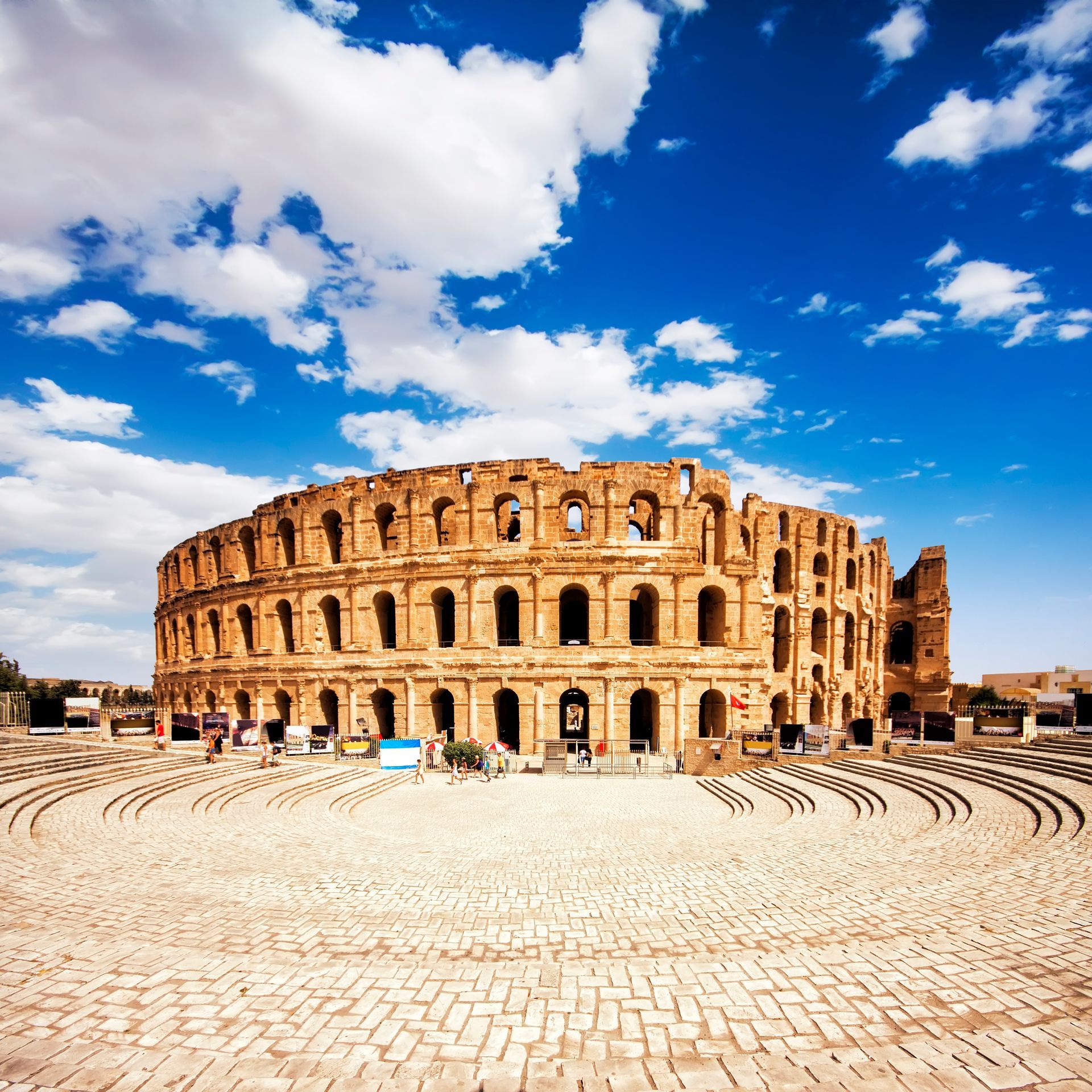 Ruins of the largest colosseum in El Jem,Tunisia. UNESCO
