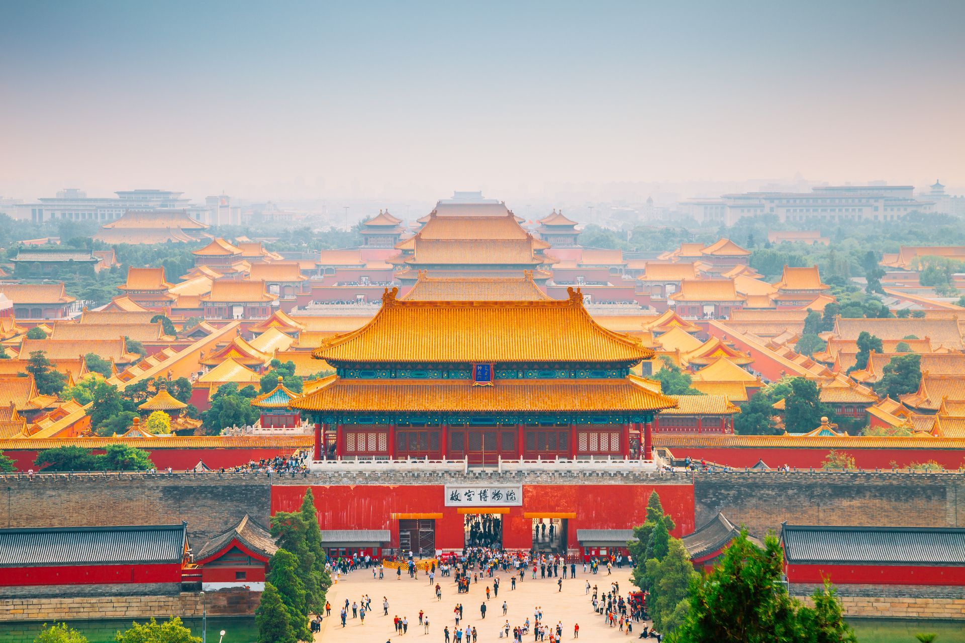 Forbidden City view from Jingshan Park in Beijing, China