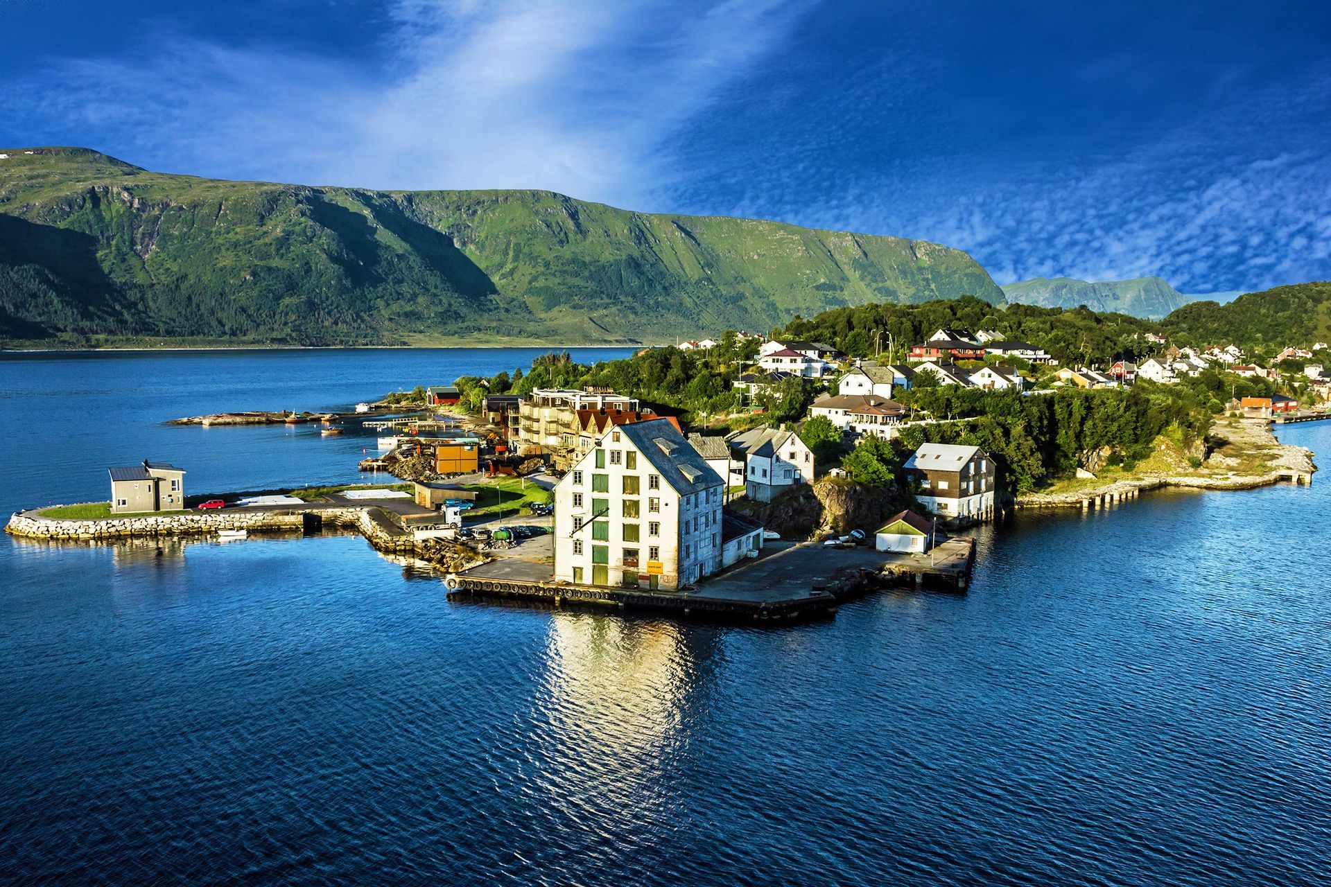 Alesund - sea view on island in Norwegian fjords, Norway.