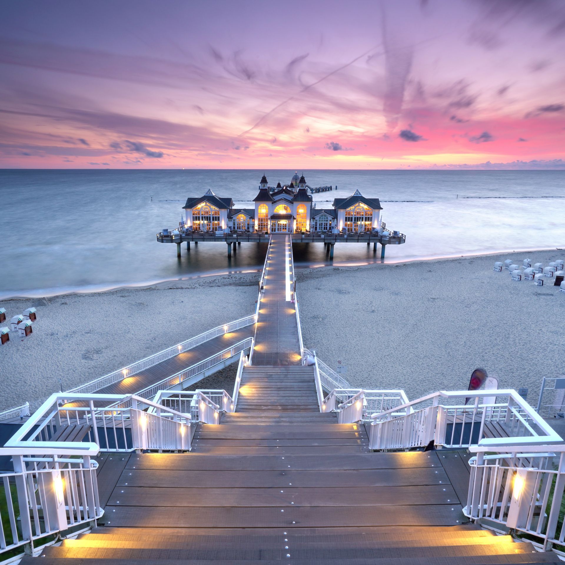 Sonnenaufgang Seebrücke Sellin, Insel Rügen