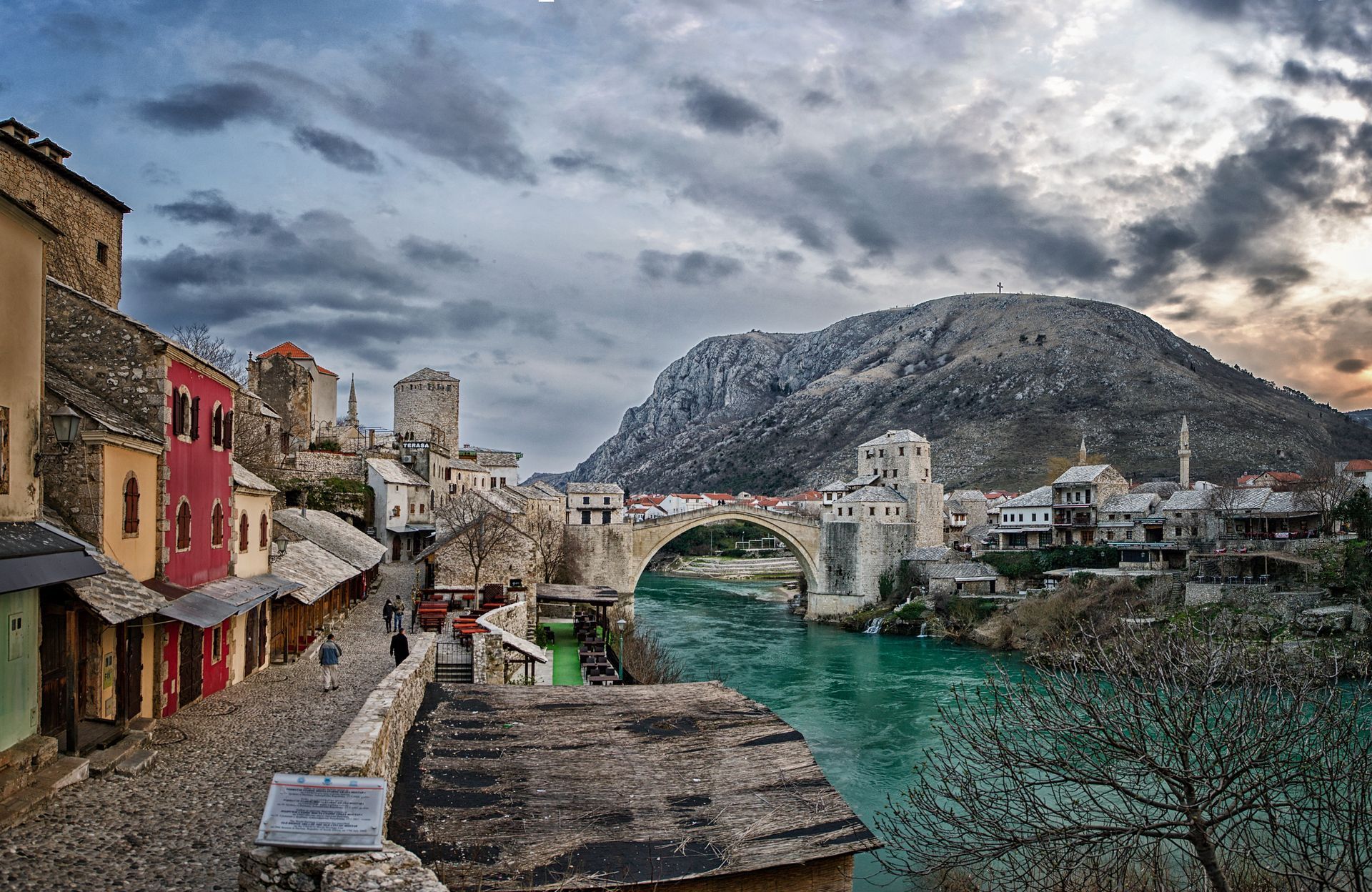 Historical Mostar Bridge (Stari Most) in city of Mostar, Bosnia and Hercegovina.