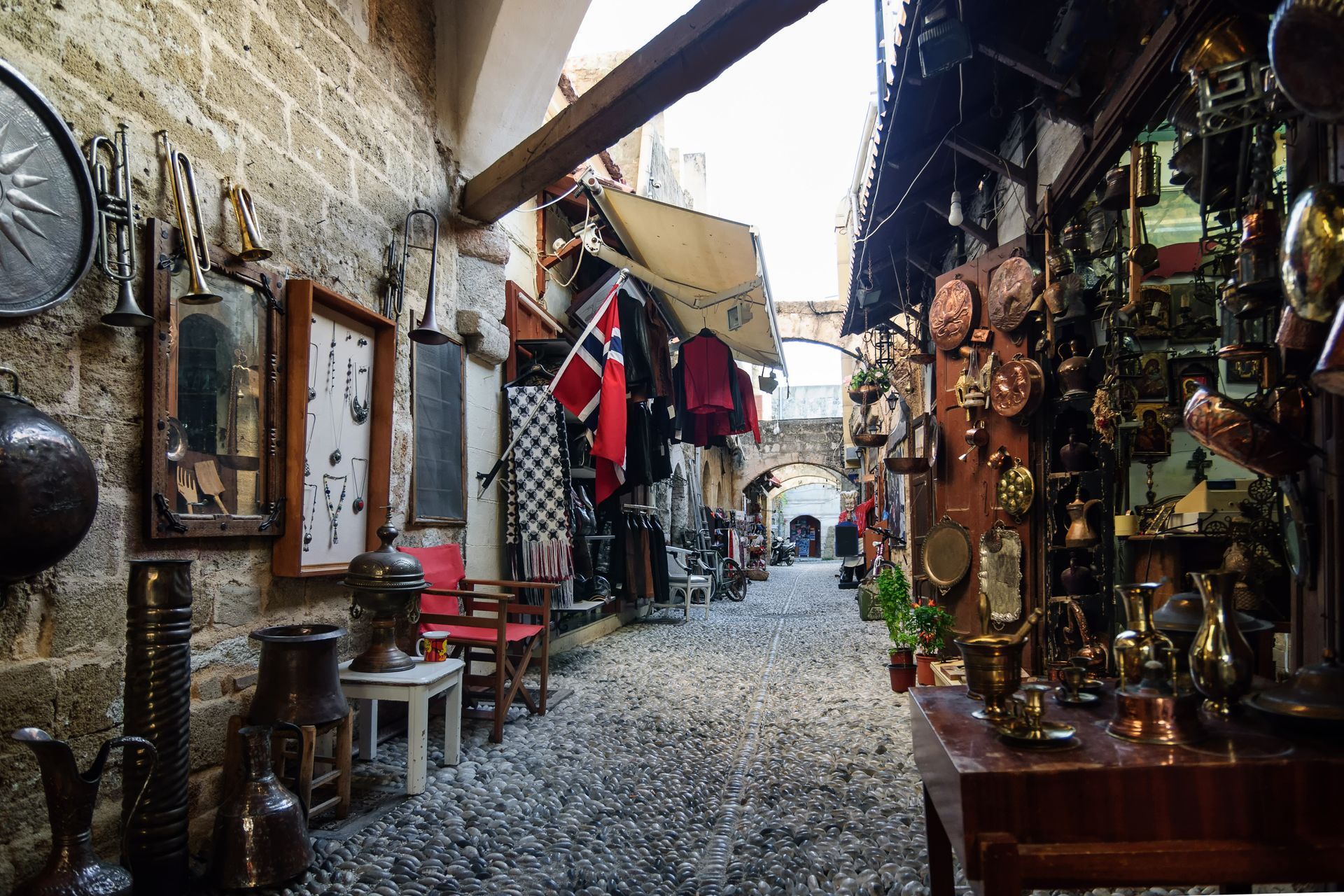 Typical street of the old town Rhodes.