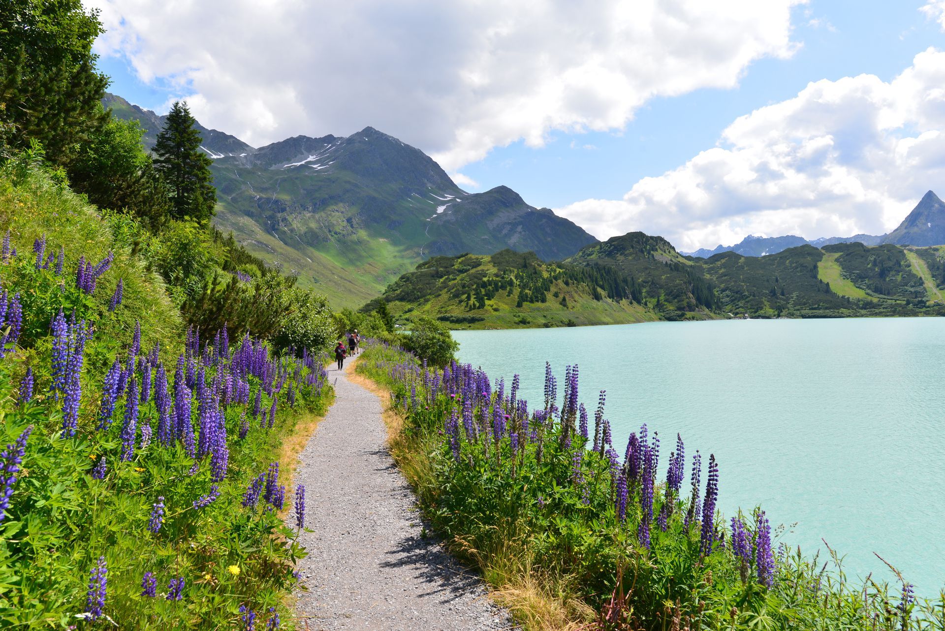 Uferweg Kops Stausee in Montafon-Vorarlberg