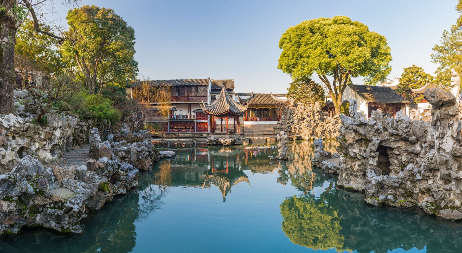 lion forest garden (shiziin) in Suzhou, China. UNESCO heritage site.