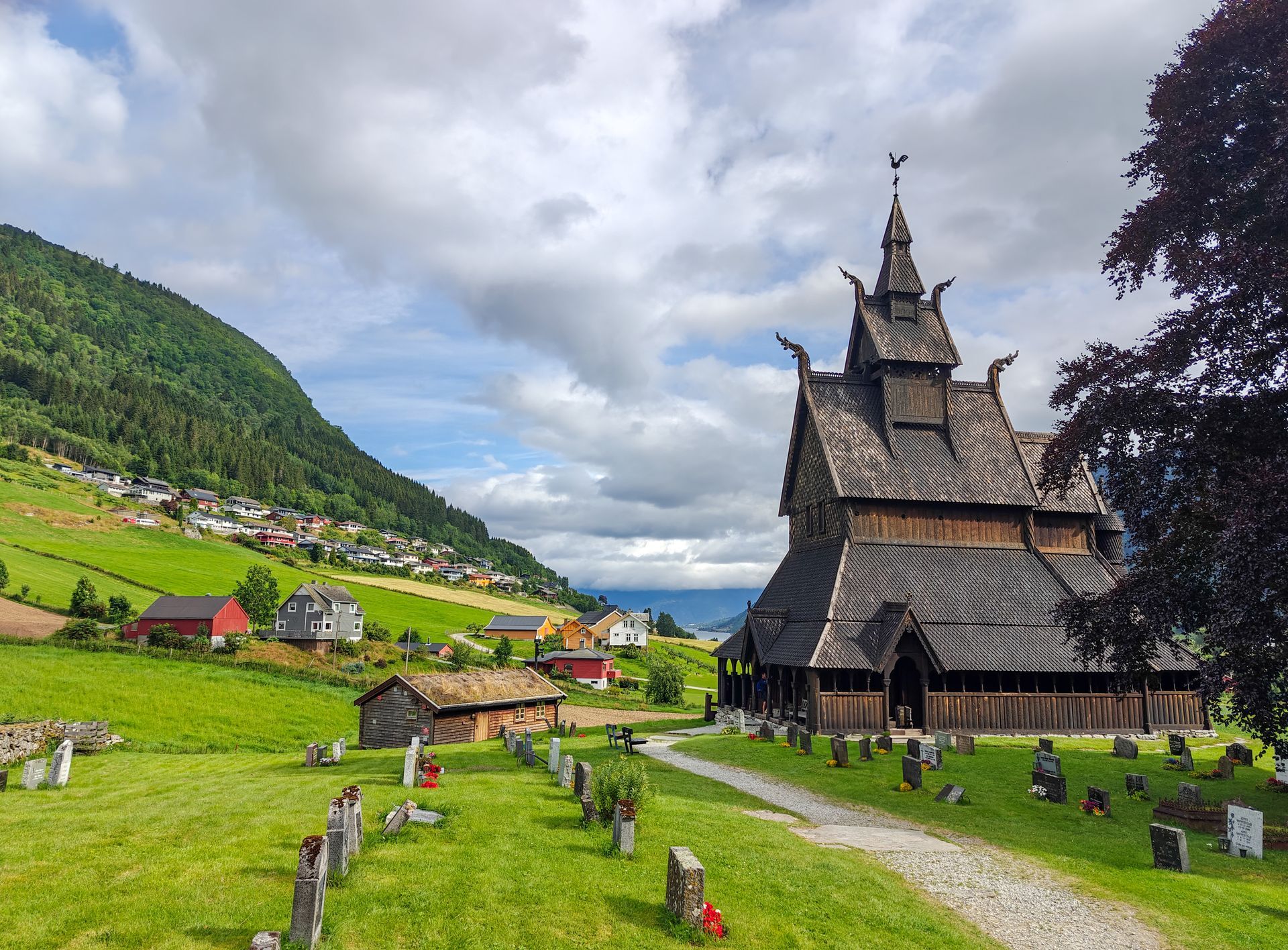Hopperstad Stave Church, an ancient wooden stave church built in the 12th century,  Roysane
