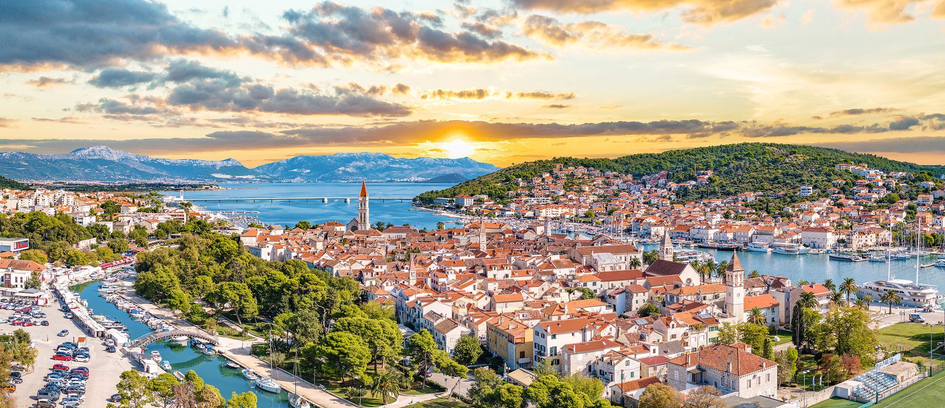 Trogir Skyline Aerial near Split, Croatia