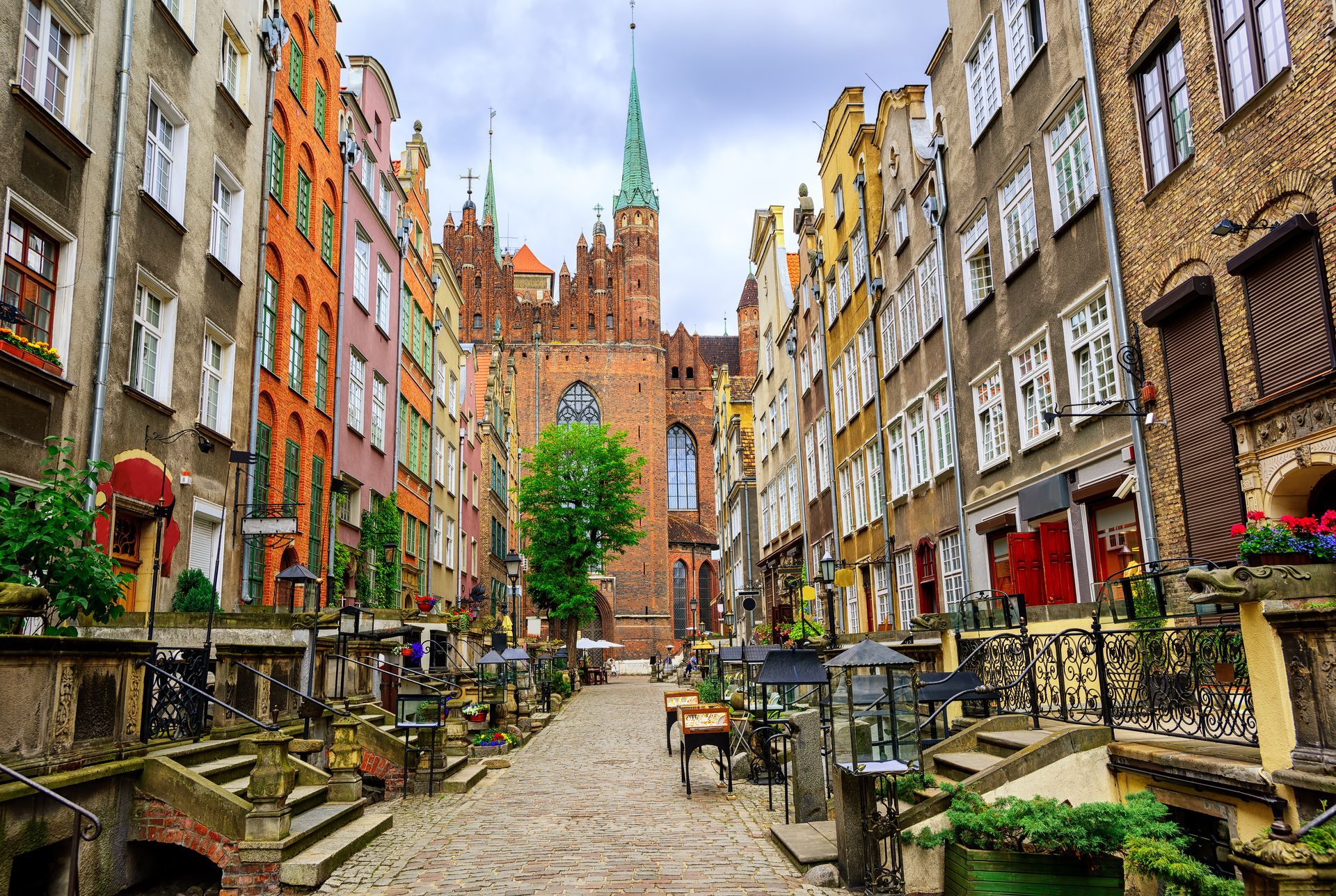 Traditional gothic houses in the old town of Gdansk, Poland
