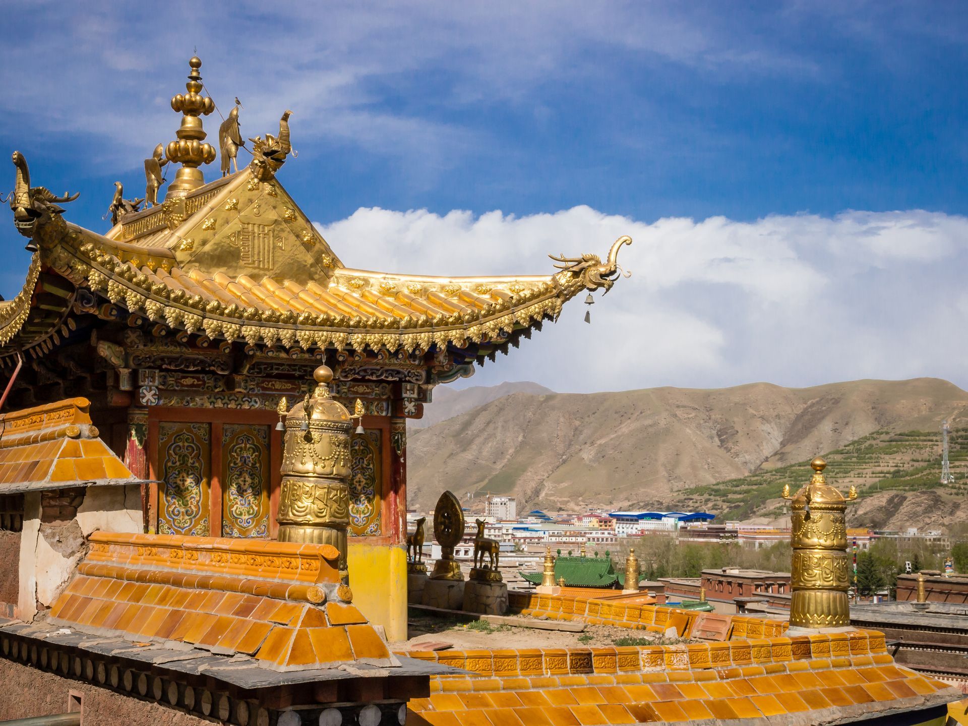 Details of Xiahe buddhist temples, Gansu