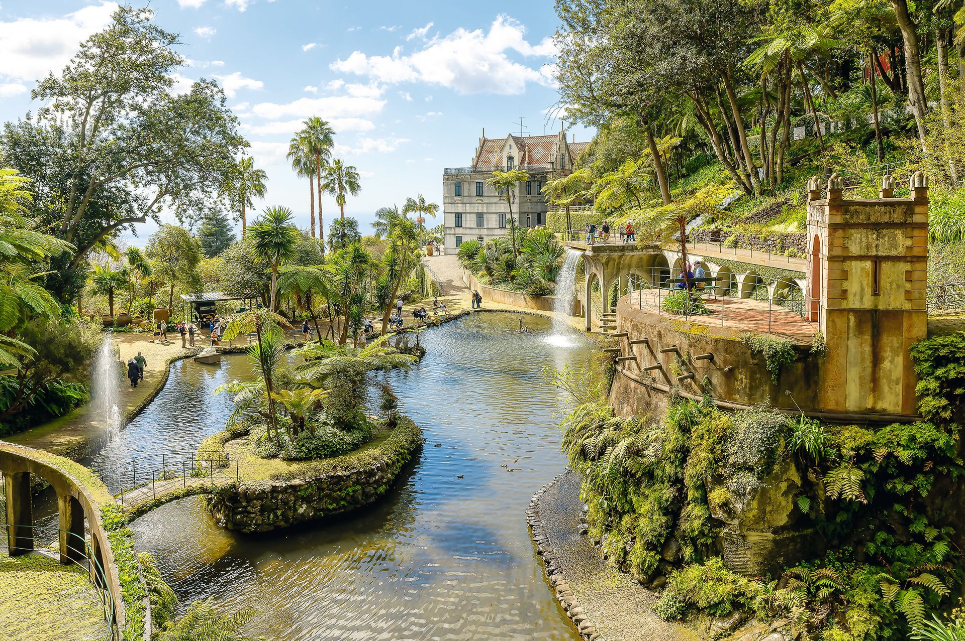 Landscape with tropical garden in the Monte Palace, Funchal, Madeira island