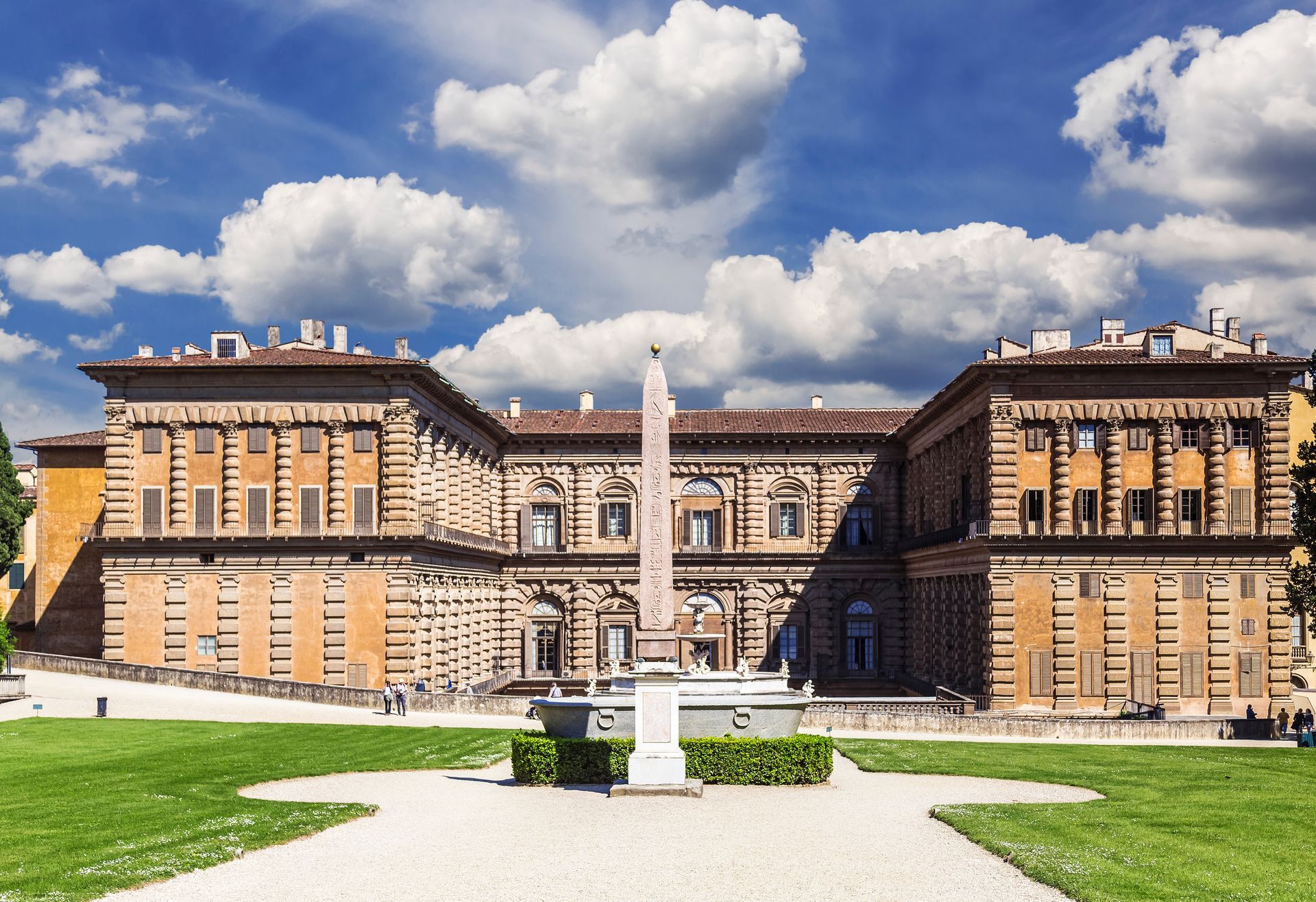 Boboli Gardens and Pitti Palace summer day in Florence