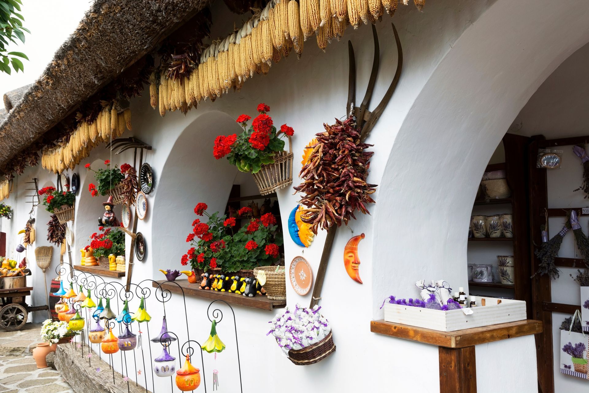 Detail of Pottery house in Tihany at Lake Balaton in 21. July 2018 , Hungary