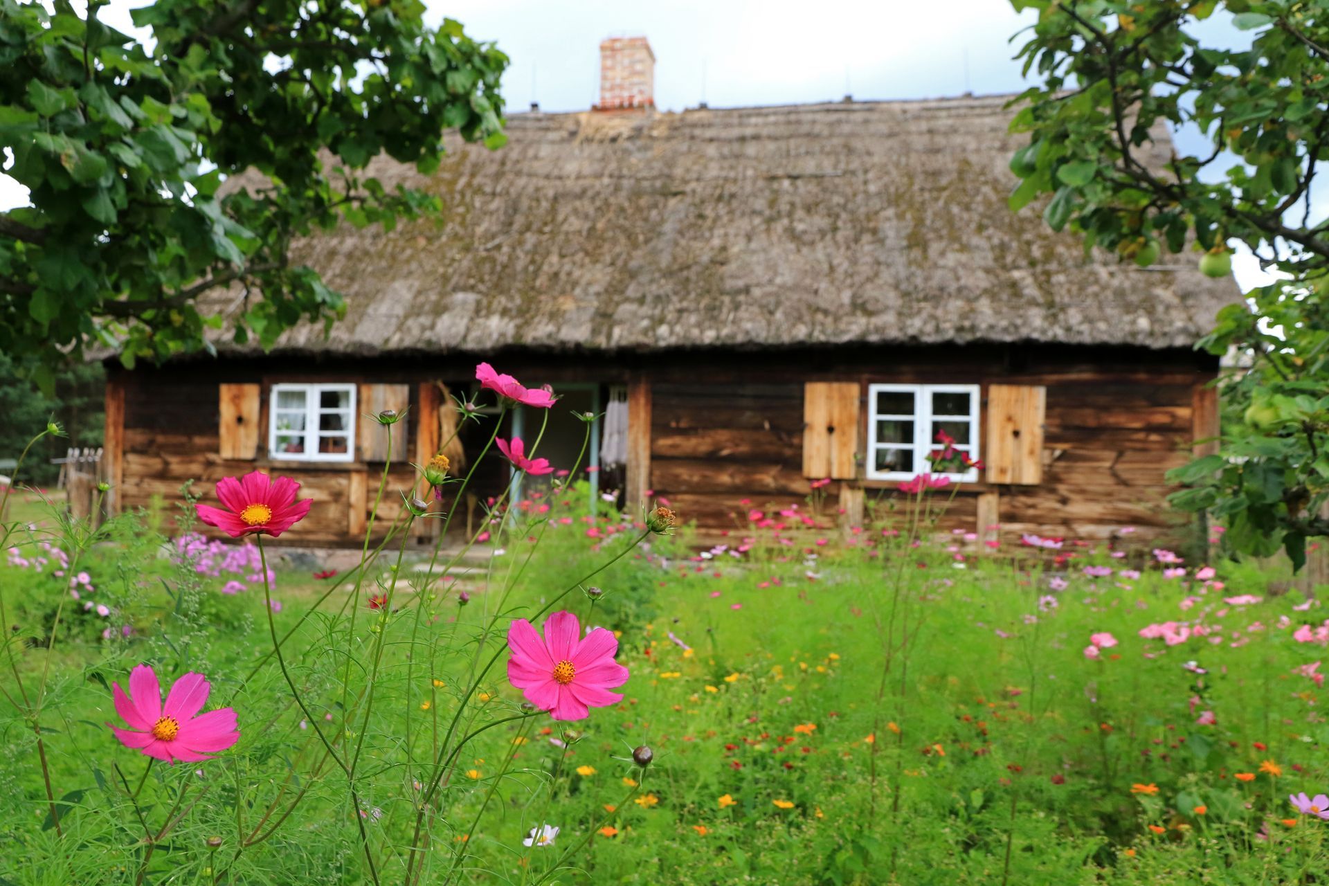 Old traditional wooden house in Wdzydze Kiszewskie, Poland