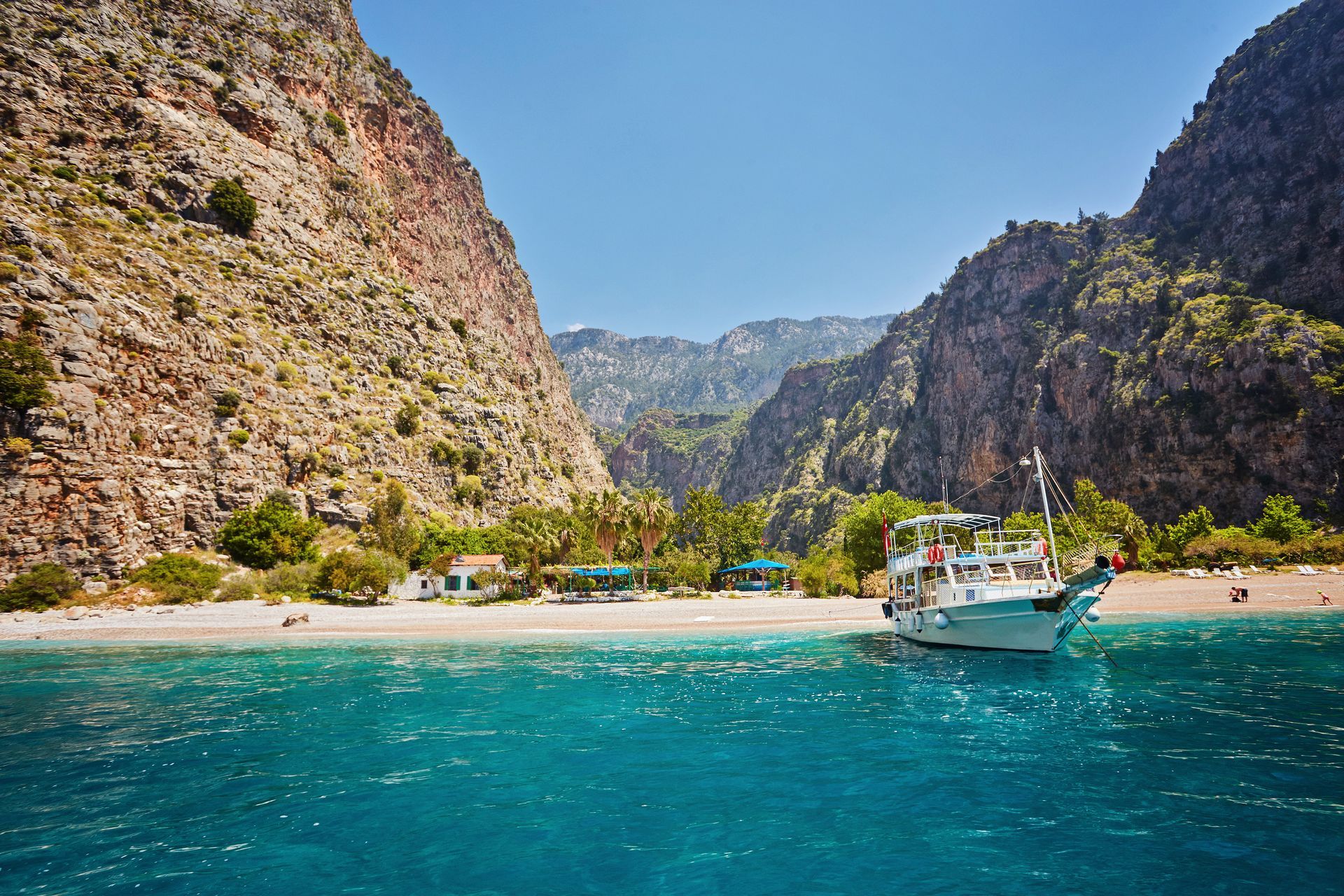 Tourists visit famous Butterfly Valley beach