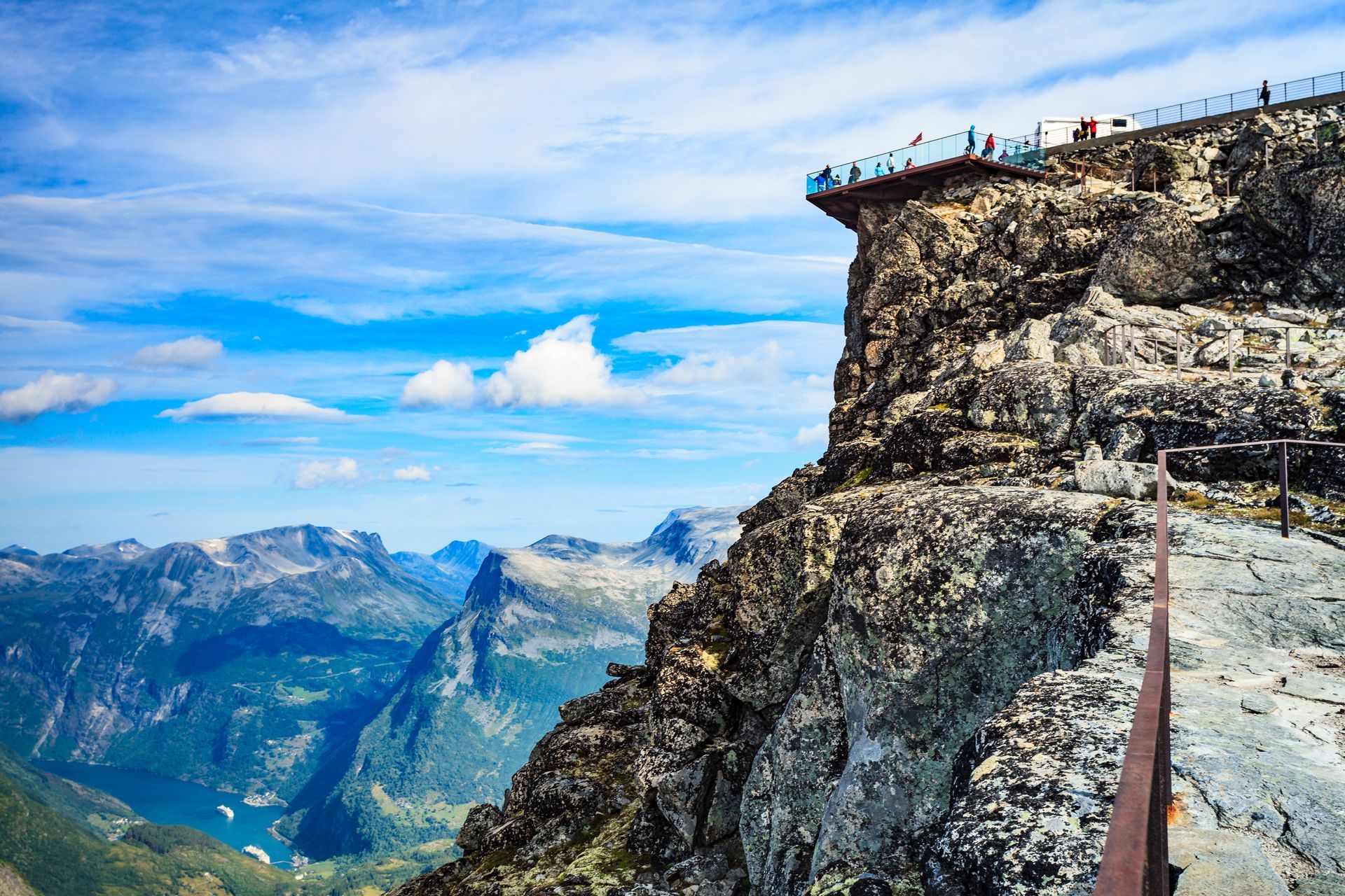Mountains landscape with Dalsnibba viewpoint, Norway